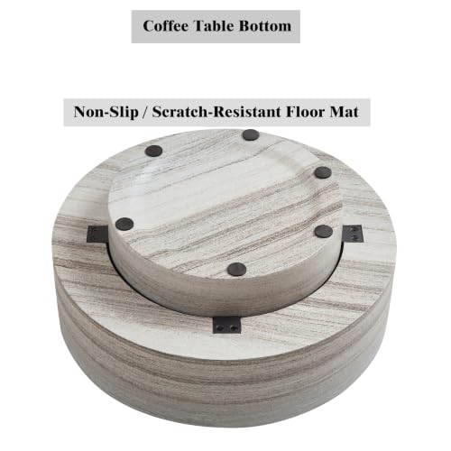 31.5" Round Faux Marble Coffee Table for Living Room (31.5"x12.8") | Center Table, Concrete Coffee Table, Travertine Accent Table, Stone Coffee Table, Living Room Furnitures, Easy to Assembly - color: Dark Grey-a