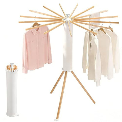 Foldable Clothes Drying Rack, Portable Garment Drying Rack for Indoor Outdoor, Space Saving Laundry Drying Rack, Sturdy Clothing Air Dryer Hanger for Balcony Bedroom Laundry Room