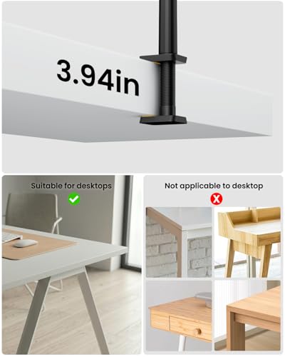 Ring Light with Stand, Sensor Switch Dual Light Head | Desk Lamps for Home Office 270° Rotatable & Extendable Aluminum Alloy Arm, Eye-Caring, 24W Dimmable Desk Light with Clamp