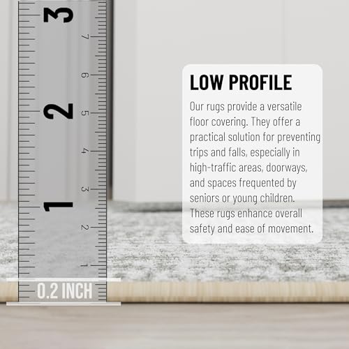 Ottomanson Kitchen Runner Rug 1'10.5" x 6' – Machine Washable Soft Non-Slip Rug, Quick Dry Low Pile Carpet for Kitchen, Bathroom & Entryway, Solid Beige - color: Solid Beige, size: 1'10" x 6' (22" Wide)