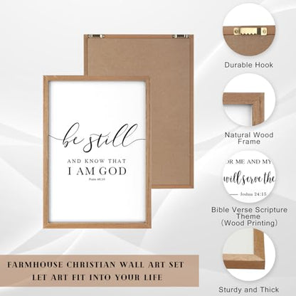 Faccito 8 Set Bible Christian Wall Art Framed, Wooden Decor | Religious Quotes Decor for Bedroom Office, Inspirational Scripture Wooden Art, Modern Framed Set for Home Classroom Work - style: Bible