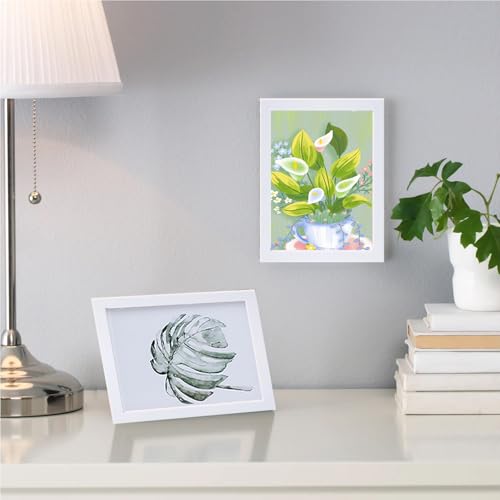xnlkros Picture Frame Set 10 pack, Farmhouse Photo Frames, Gallery Wall Frame Collage, 8x10 5x7 4x6 Frames in 3 Different Finishes Picture Frames For Wall or Desk, White - color: White