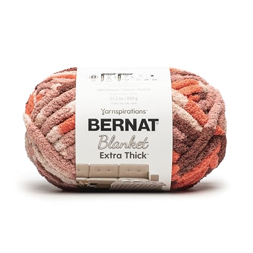 Bernat Blanket Extra Thick Rusted Yarn - 1 Pack of 21.12oz/598.74g - 100% Polyester - #7 Jumbo - 72 Yards - Chunky Yarn for Hand Knitting, Crocheting, Crafts & Amigurumi - color: Rusted, size: 1 Pack, style: Extra Thick