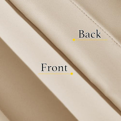 NICETOWN Biscotti Beige Room Darkening Kitchen Curtains 36 Inches Long | Farmhouse Small Window Drapes with Rings Energy Efficient Privacy Shades for Classroom Living Room, W38 x L36, 1 Panel - color: Biscotti Beige, size: 38"W x 36"L (Pack of 1)