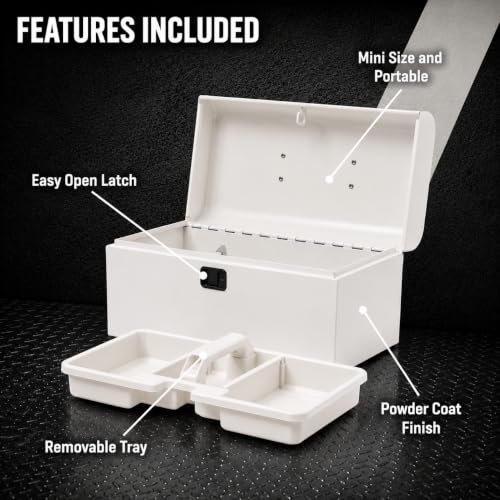 K.balt Retro Portable Mini Toolbox White Steel Tool Box - color: White, size: Retro