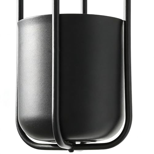 Hanging Planters for Indoor Plants Black Modern Hanging Pots for Plants 5.5 Inch,Metal Hanging Baskets Window Plant Hanger Ceiling Hanging Flower Pots with Chain for Wall Decor