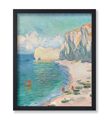Poster Master Vintage Claude Monet Poster - Beach and the Falaise d'Amont Painting Print - Impressionism Art - Gift for Men, Women - Decor for Bedroom, Ocean or Beach House - 8x10 UNFRAMED Wall Art - color: Style-02, size: 8"L x 10"W