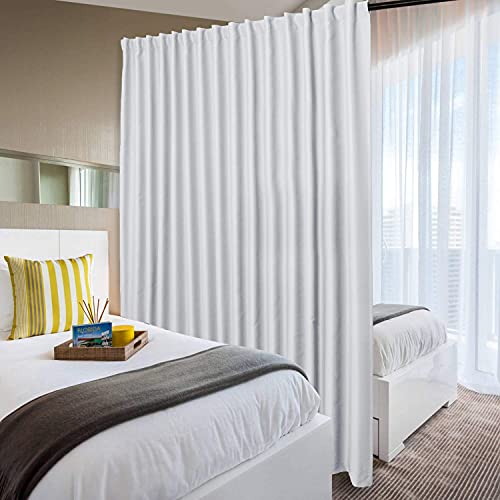 DWCN Privacy Room Divider Blackout Curtain - Patio Sliding Door Curtains, Extra Wide Thermal Curtains with Back Tab & Rod Pocket for Living Room and Bedroom Partition, 120 x 96 Inches, Greyish White - color: Greyish White, size: 120"W x 96"L (Pack of 1)
