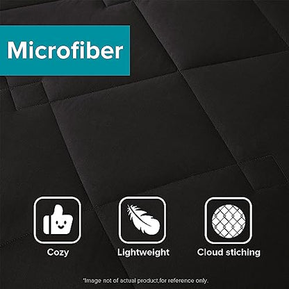 Comfort Spaces Vixie Reversible Comforter Set - Trendy Casual Geometric Quilted Cover, All Season Down Alternative Cozy Bedding, Matching Sham, Black/Gray, Full/Queen 3 piece | Down Alternative, All Season, Bedding for Bedroom, Geometric Pattern, Reversib