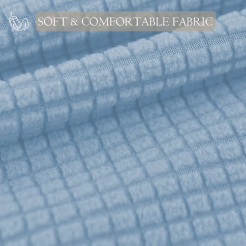 Ottoman Cover Square Storage Ottoman Slipcover Jacquard Stretch Footrest Stool Covers with Elastic Band Cube Storage Stool Ottoman Covers Footstool Sliocovers Protection Sky Blue - color: Sky Blue