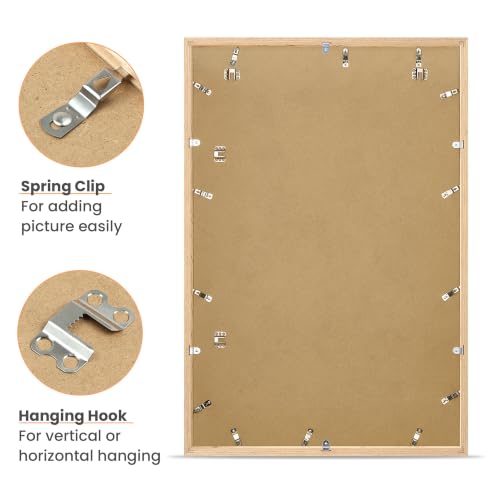 upsimples 24x36 Picture Frame Solid Wooden, Nursery Wall Frames Set of 3 | 100% Natural Solid Wood, Fit 20x30 with Mat and 24 x 36 Posters, For Kids Room, Gallery Wall Décor - size: 24X36