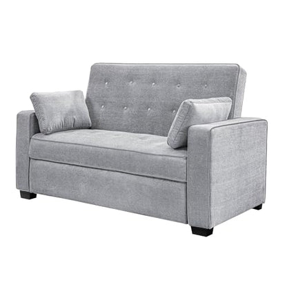 Serta Ainsley 72.6" Convertible Sleeper Sofa, Queen Size, Dreamcoil Comfort, Soft Woven Fabric, Light Grey - color: Light Grey, size: Queen Sofa