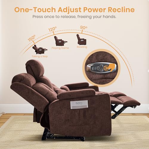 Power Reclining Loveseat with Flip Backrest, Power Loveseat Recliner Sofa with LED Lights, Bluetooth Speaker, 3-Seater Recliner Sofa with Arm/Seat Storage (Brown, Loveseat with Console) - color: Brown, size: Loveseat with Console