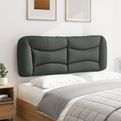 Headboard Cushion for Queen Bed, Striped Rectangular Backrest Pillow with Breathable Polyester Fabric and PP Fiber Filling for Reading and Relaxing, Dark Grey - color: Dark Gray 2