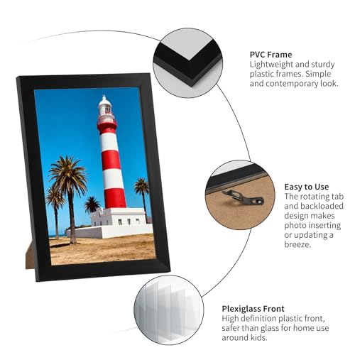 Giftgarden 4x6 Picture Frame Set of 18, Lightweight 4 by 6 Frames Bulk for Gallery Wall Photo Hanging and Tabletop Display, Black - color: Black*18, size: 4x6