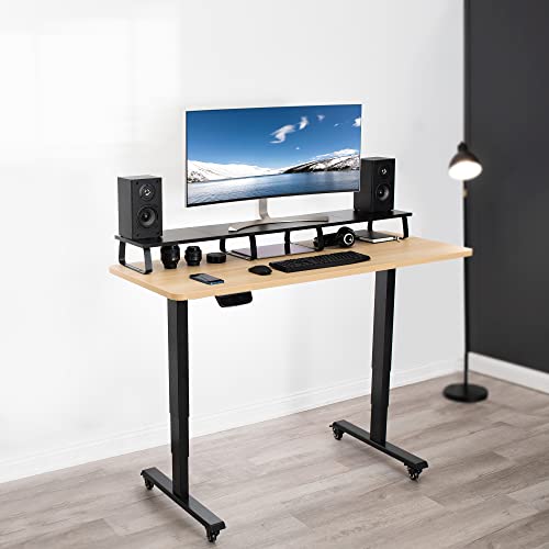 VIVO 55 inch Extra Long Monitor Stand, Wood & Steel Desktop Riser, Multi Screen, TV, Keyboard, Laptop, Ergonomic Desk and Tabletop Organizer, Black, STAND-V000D5