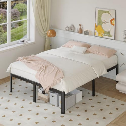Yicensen 14 Inch Full Bed Frame No Box Spring Needed Heavy Duty Full Size Platform Bed Frame with Rounded Corner Legs, Easy Assembly, Noise Free, Black. - size: Full, style: 14 Inch