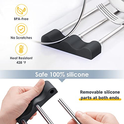 Tomorotec Adjustable Over-The-Sink Kitchen Rack, BPA-Free, Black | Holds 16.5 Lbs; For Dishcloths, Sponges, and Brushes - Heat-Resistant Stainless Steel with Slim, Expandable Design - color: Black