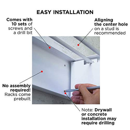 Step Up Laundry Drying Rack (40-INCH Industrial Gray), Wall Mounted, Retractable Clothes Drying Rack, 60lbs Capacity, 20 Linear Ft, with Wall Template and Long Screwdriver Bit - color: Industrial Gray, size: 40" Wide