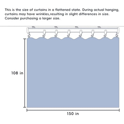 Room Divider Curtains Total Blackout Privacy Curtain Panel Room Thermal Insulated Noise Reduction Curtains for Bedroom Window Living Room Ceiling Track Curtain W 12.5 ft × H 9 ft Dark-Grey - color: Dark-grey, size: 150"W x 108"L (Pack of 1)