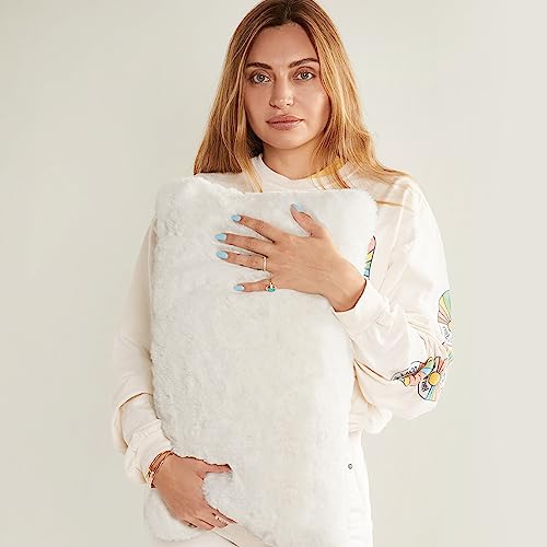 UnHide Squish Lumbar Pillow, Extra Soft Faux Fur Rectangular Shaped Pillow | 100% Polyester Fill, Machine Washable, Perfect for Living Room, Bedroom, or Guest Room, 10” x 18”, Snow White - color: Snow White, size: 10" x 18"