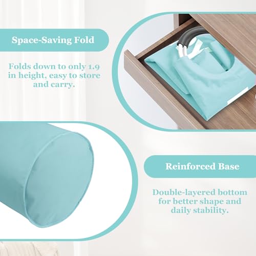 WOOHA 125L Large laundry basket,Collapsible laundry hamper, Tall Clothes Baskets Folding Washing Bin Foldable Fabric Hamper Bags for Bedroom, Closet,Bathroom,College,laundry bag,lightblue - color: Lightblue, size: 125L-XXXL