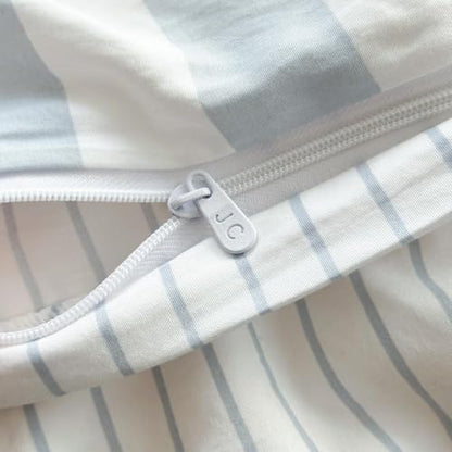 Striped Duvet Cover King Size Blue White Stripes Reversible Bedding Set Vertical Striped Duvet Cover Set Soft Lightweight Microfiber Quilt Cover with Zipper Closure and 2 Pillowcases - color: Blue White Striped, size: King(No Comforter)