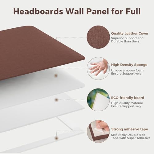 6-Piece Light Brown Linen Upholstered Headboard Twin Size, Wall Mounted Neutral Fabric Headboard, Warm Padded Panels for Bedroom - color: Linen - Light Brown
