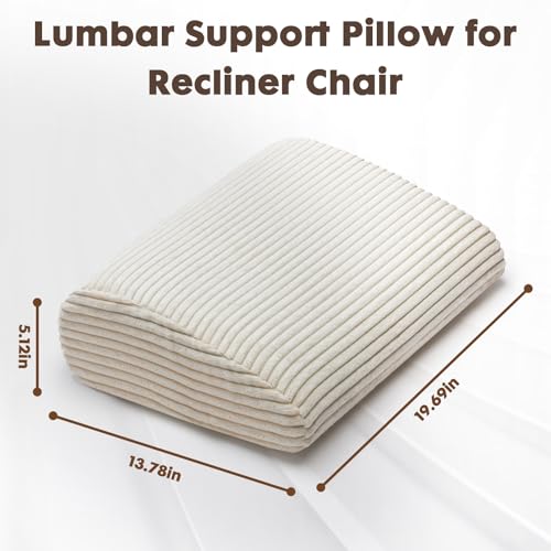 Large Lumbar Cushion Lumbar Support Pillow, Ergonomic Lumbar Pillow with Machine Washable, Help Relieve Pain of Back, Lumbar, Tailbone and Sciatic Nerve Support. (Beige) - color: Beige