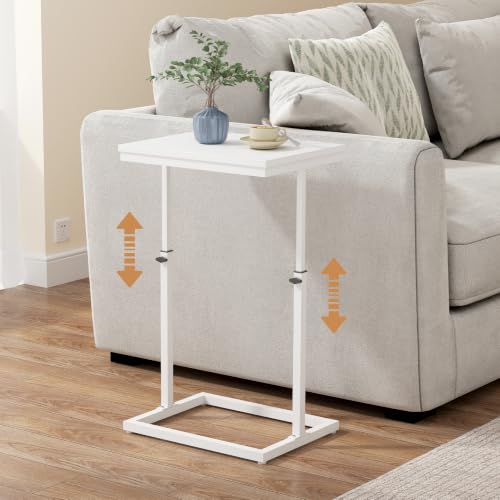 TUTOTAK End Table, Side Table, Tall Couch Table, Sofa Table | for Living Room, Bedroom, White TB01BW083P - color: White, size: 1 Pack, style: Large