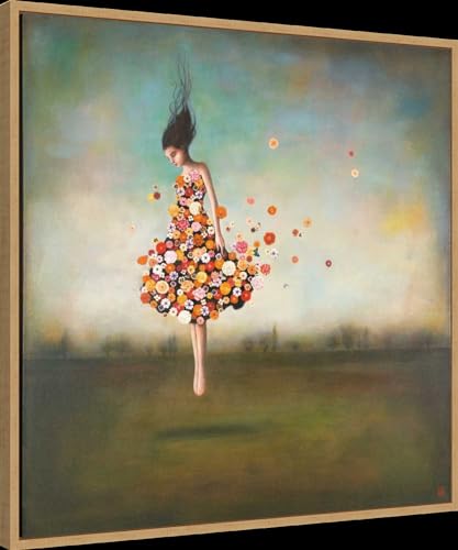 Amanti Art Framed Canvas Wall Art 30x30 Boundlessness in Bloom by Duy Huynh, Framed Wall Art Canvas, Abstract Artwork, Modern Decor, Large Poster Painting for Living Room, Bedroom, Bathroom, Kitchen, - color: Sylvie Natural, size: 30"L x 30"W