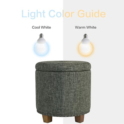 HomePop 18.5" Round Storage Ottoman with Nailheads - Green Clover Fabric - color: Green Clover Fabric