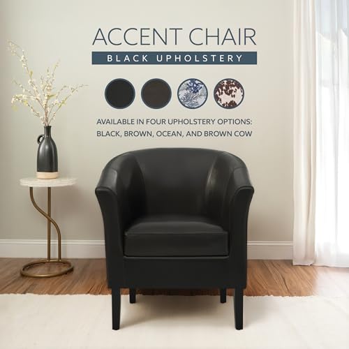 Linon Home Dcor Linon Home Decor Simon Club Chair, 33" x 28.25" x 25.5", Black