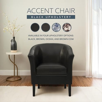 Linon Home Dcor Linon Home Decor Simon Club Chair, 33" x 28.25" x 25.5", Black