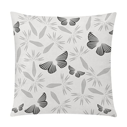 COMMINY Grey Pillow Covers 18x18 Set of 6 Decorative Daisy Flower Throw Pillow Cover for Couch Modern Cushion Cover for Patio Living Room Cushion Bed Farmhouse Home Decor | Flower Bloom, Farmhouse Cushion Cover, Breathable Linen, Standard Throw Pillow Siz