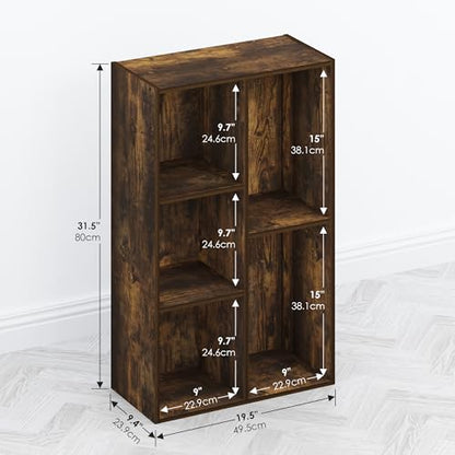 Furinno TOMI TV Stand, 5-Cube Entertainment Center with Open Shelf, Reversible TV Console, for Living Room, Bedroom, Home Office, Amber Pine - color: Amber Pine, size: 5-Cube, Wooden Frame
