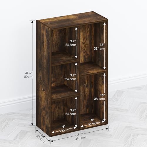 Furinno TOMI TV Stand, 5-Cube Entertainment Center with Open Shelf, Reversible TV Console, for Living Room, Bedroom, Home Office, Amber Pine - color: Amber Pine, size: 5-Cube, Wooden Frame