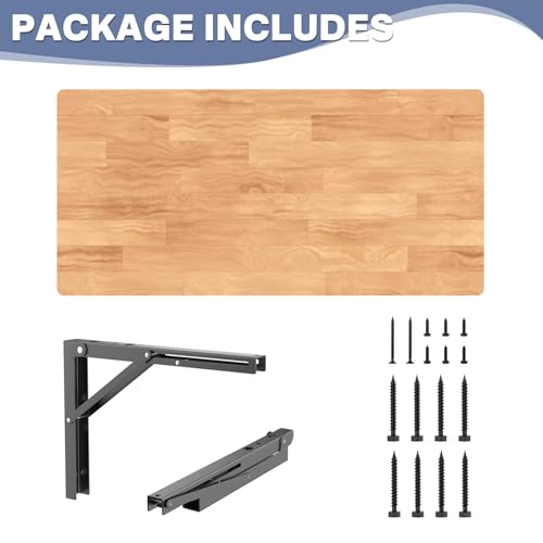 WALMANN Wall Mounted Folding Workbench, Heavy Duty Folding Wall Table/Desk | Space Saving Wall Collapsible Table for Garage, Workshop, Holds Up to 150 lbs, Size: 31.5 x 15.75 inch - size: 31.5 in x 15.75 in