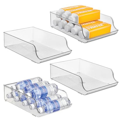 iDesign Water Bottle Organizer for Fridge, Set of 4, Clear | Made in USA - style: Pack of 4