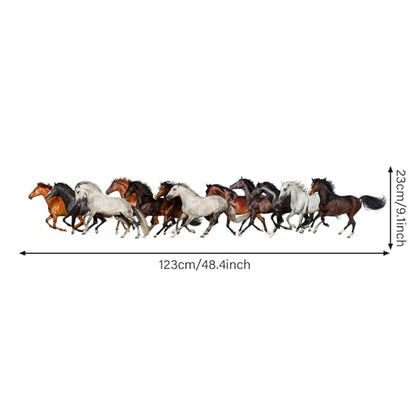 Removable Running Horse Wall Decal 48" × 9" Vinyl Horse Wall Art Stickers for Living Room Bedroom Classroom Office Decor - style: Horse