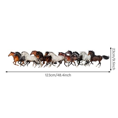 Removable Running Horse Wall Decal 48" × 9" Vinyl Horse Wall Art Stickers for Living Room Bedroom Classroom Office Decor - style: Horse