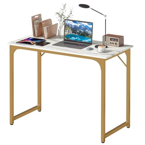 BestOffice Computer Desk,Home Office Desk, Modern Simple Style for Home Office Study Writing (Gold, 39 Inch) - color: Gold, size: 39 Inch