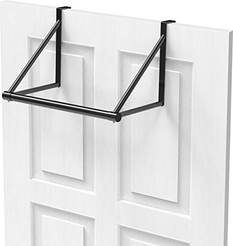 Simple Houseware Over The Door Clothes Hanging Rod, Black - color: Black