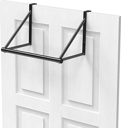 Simple Houseware Over The Door Clothes Hanging Rod, Black - color: Black