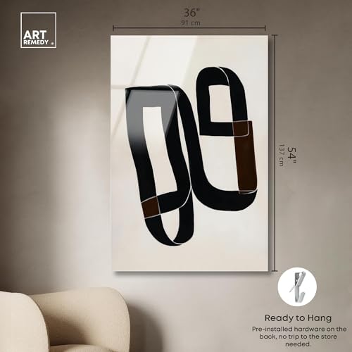 The Buckle I Acrylic Print Black Minimalist Art by Art Remedy, Ready to Hang, 36 x 54 - size: 54"L x 36"W