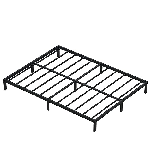 DiaOutro 9 Inch Queen Bed Frame Heavy Duty Low Profile Metal Platform | Steel Slats Platform No Box Spring Needed Mattress Foundation, Easy Assembly, Noise Free - size: Queen, style: 9 Inch