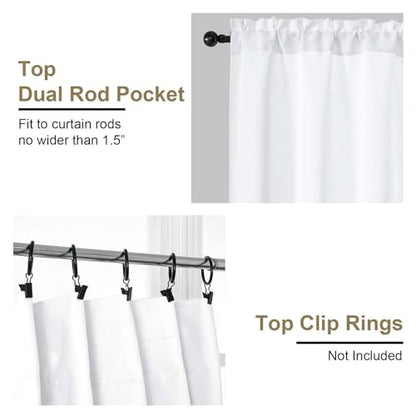 Pure White Blackout Curtains for Bedroom 90 Inch Length 2 Panels, Solid Thermal Insulated Soft Fabric Privacy Curtains, Modern Window Treatments Dual Rod Pocket Drapes, 2x40Wx90L Inches - color: Pure White, size: 40"W x 90"L (Pack of 2)