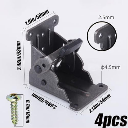 Space Saving Foldable Table Brackets - Heavy Duty Wall Mount Floating Desk Legs, Extendable for Drop Leaf Dining Table, 4 Pack Black-Easy Install