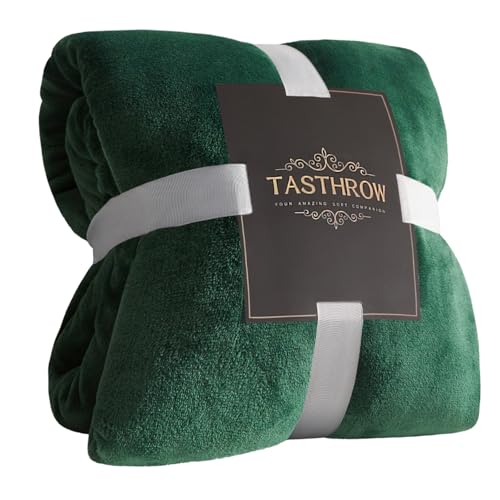 TASTHROW Large Flannel Fleece Throw Blanket, 50×70 Inch | Cozy Lightweight Thick Blanket - All Seasons Suitable for Women, Men and Kids (Two Pack, Darkgreen) - color: Darkgreen, size: Two Pack 50"x70"
