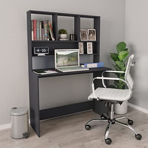 Armoire Desk for Home Office, Modern, Compact, Diamond, Grey, Acrylic, Brushed, Adjustable Height - color: Grey, size: Compact